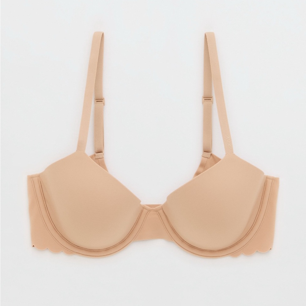 Aerie Tan Scalloped Bra